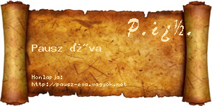 Pausz Éva névjegykártya