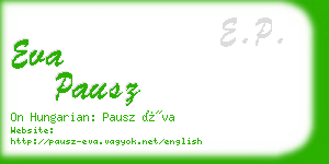 eva pausz business card